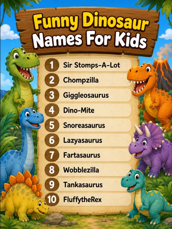 Funny Dinosaur Names For Kids