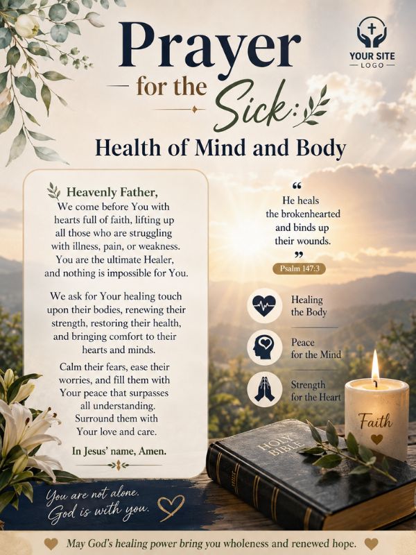 Prayer for the Sick Health of Mind and Body