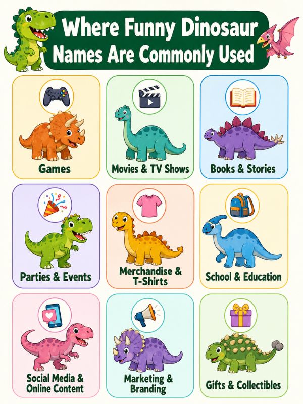 Where Funny Dinosaur Names Are Commonly Used